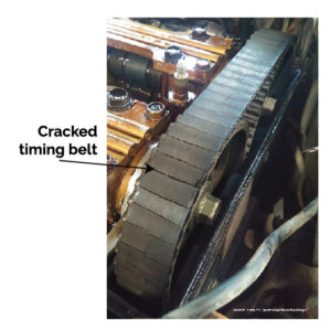 cracked timing belt